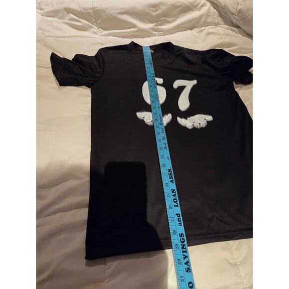 67 Graphic Hands Tee Black Unisex T-Shirt Streetwear Casual Trendy Design Medium - Picture 3 of 3